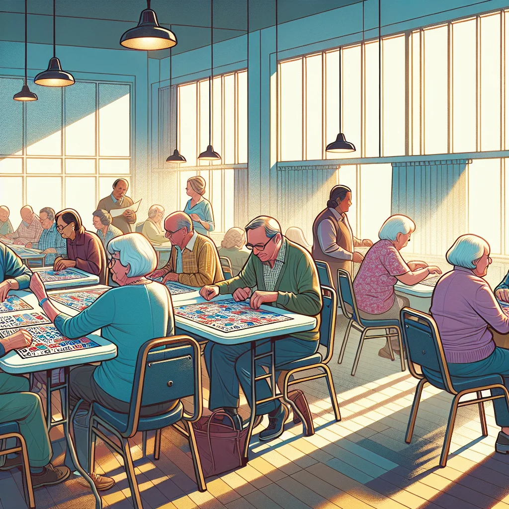 Jogadores de bingo concentrados em uma partida