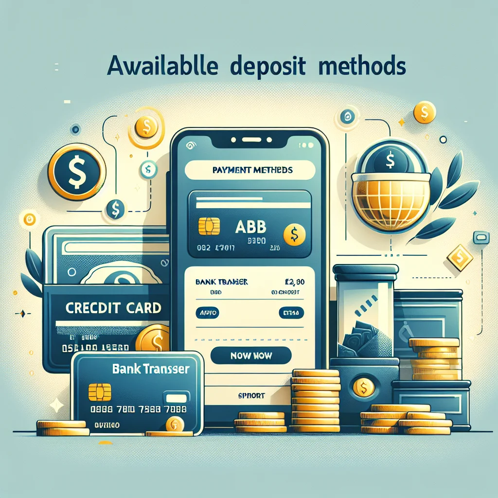 Métodos de depósito disponíveis